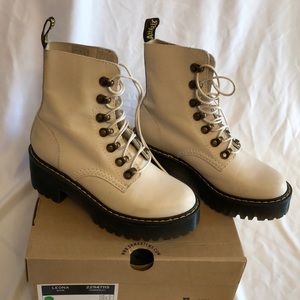 Dr. Martens boots in the color BONE